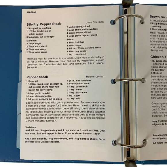 A Cooks Tour Of Shalom Cookbook By Temple Shalom Sisterhood Dallas 1978 Binder - Picture 13 of 16